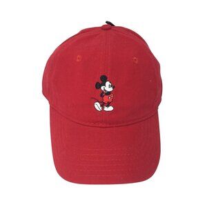 Disney Mickey Mouse Classic Embroidered Baseball Cap Red Adjustable NWT